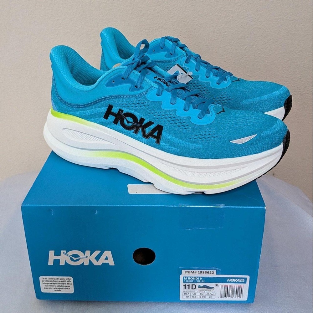 New HOKA Men's Bondi 8 Road Running Shoes Blue Standard Width Size 11